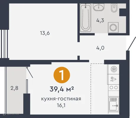 Фото квартиры в ЖК Жилой дом "7Я"