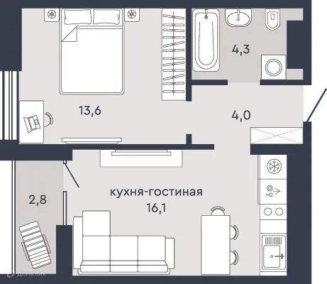 Фото квартиры в ЖК Жилой дом "7Я"