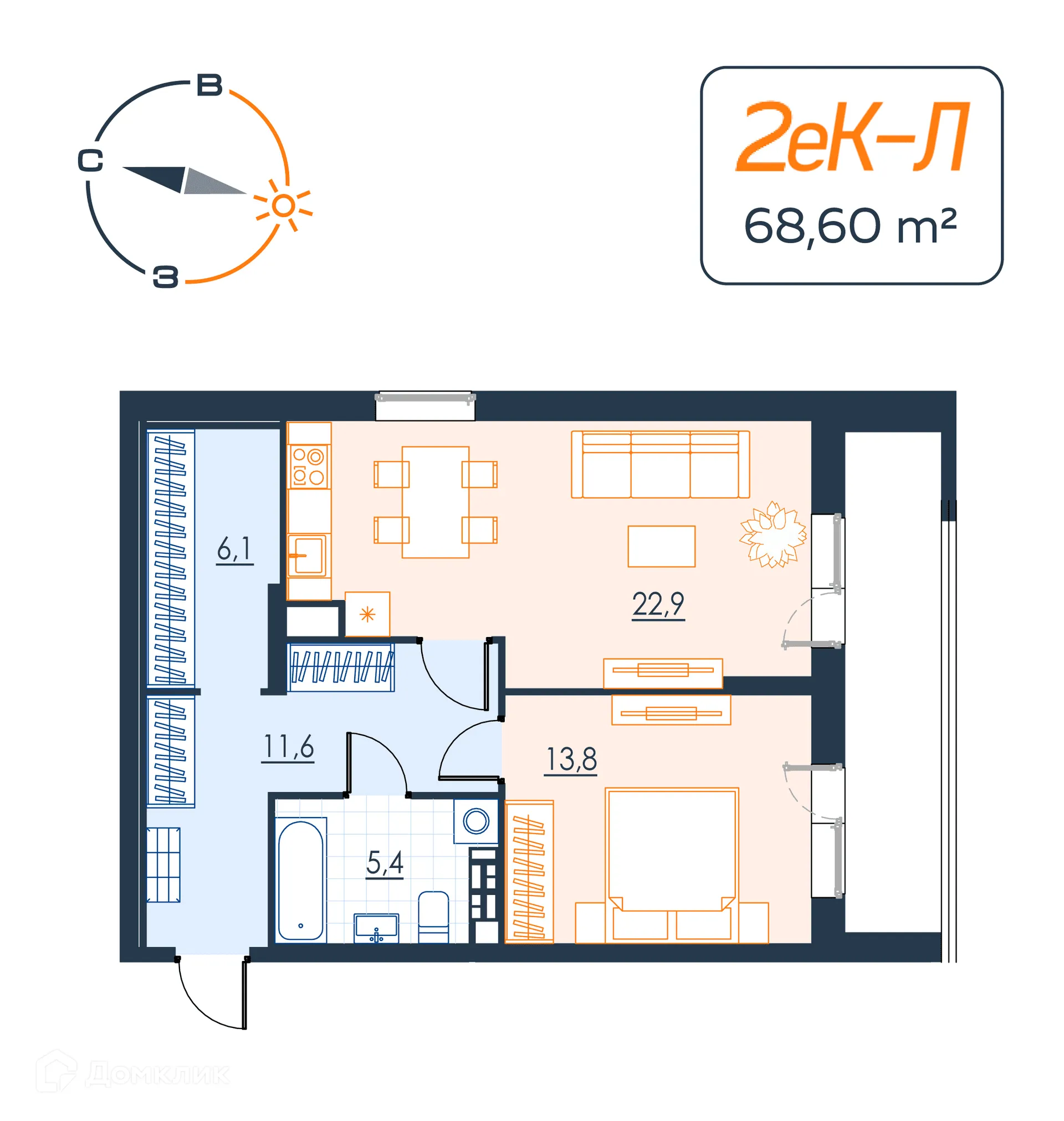 Фото квартиры в ЖК Архитектон. Декабристов,20