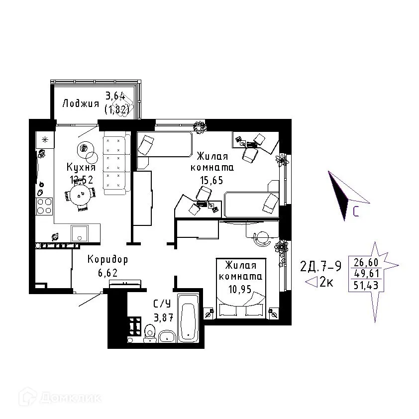 Фото квартиры в ЖК "Огни Исети"