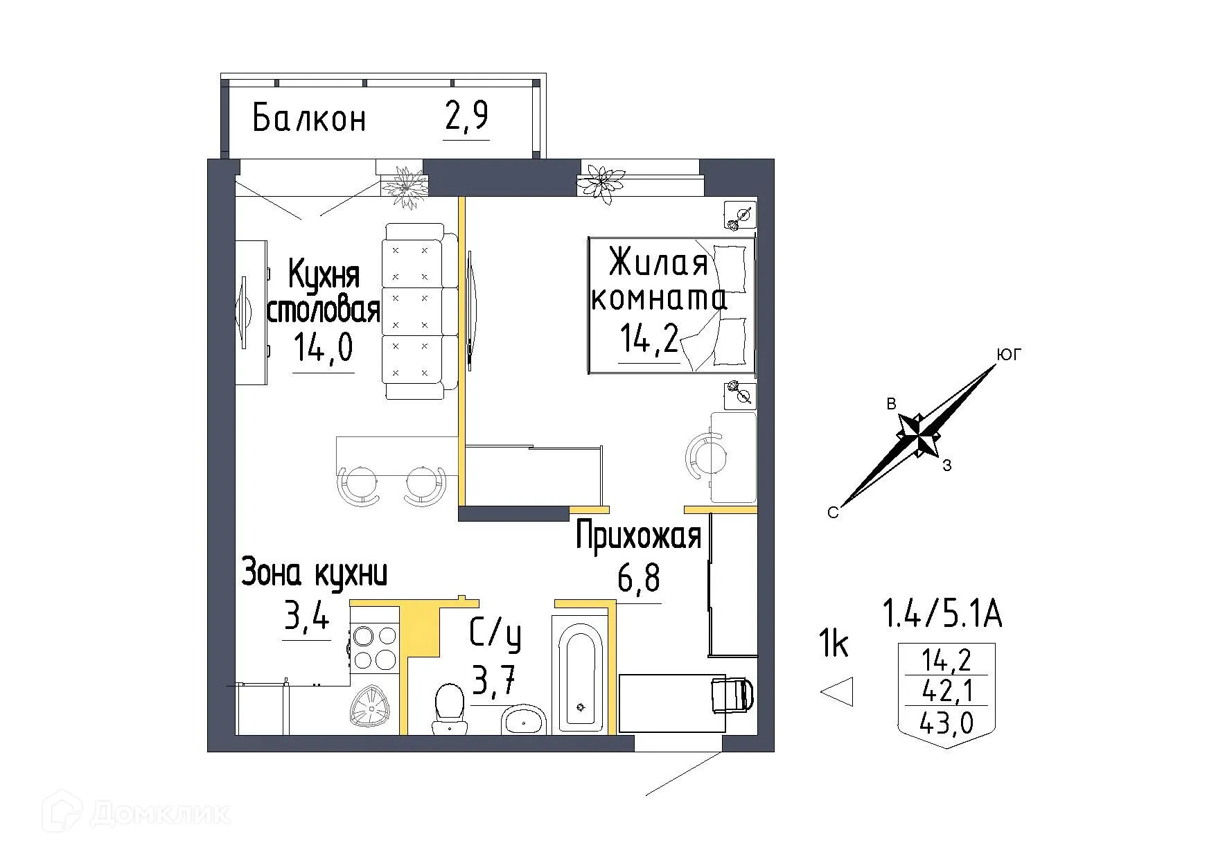 Фото квартиры в ЖК "Зелёная горка"