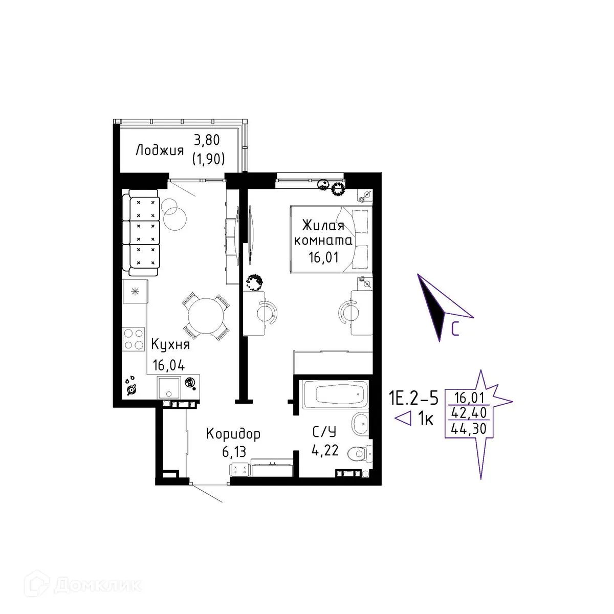 Фото квартиры в ЖК "Огни Исети"