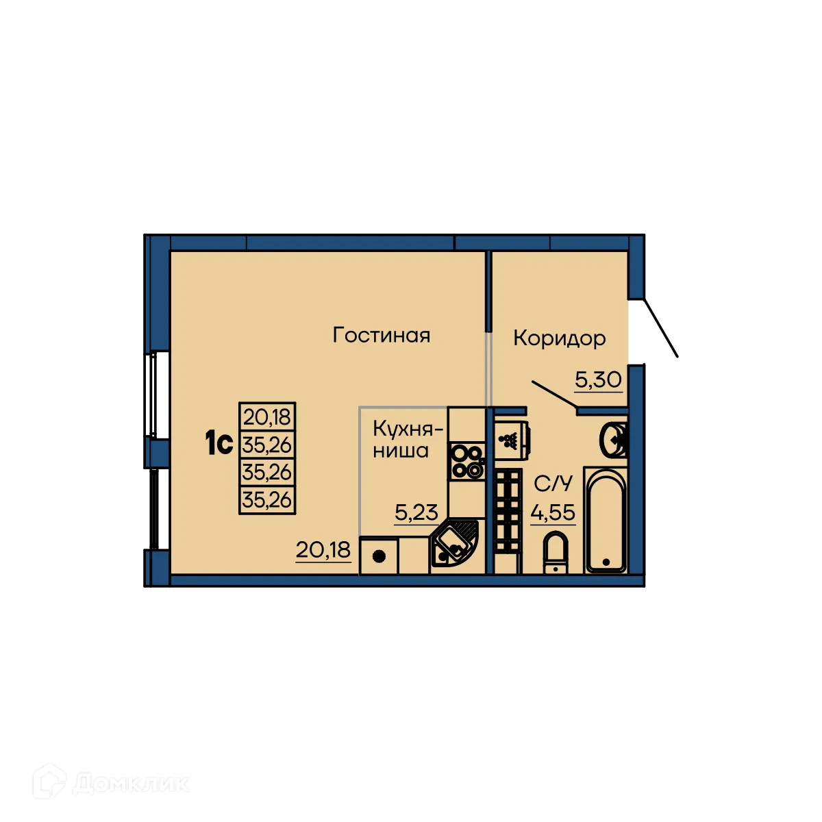 Фото квартиры в ЖК Дом на Библиотечной
