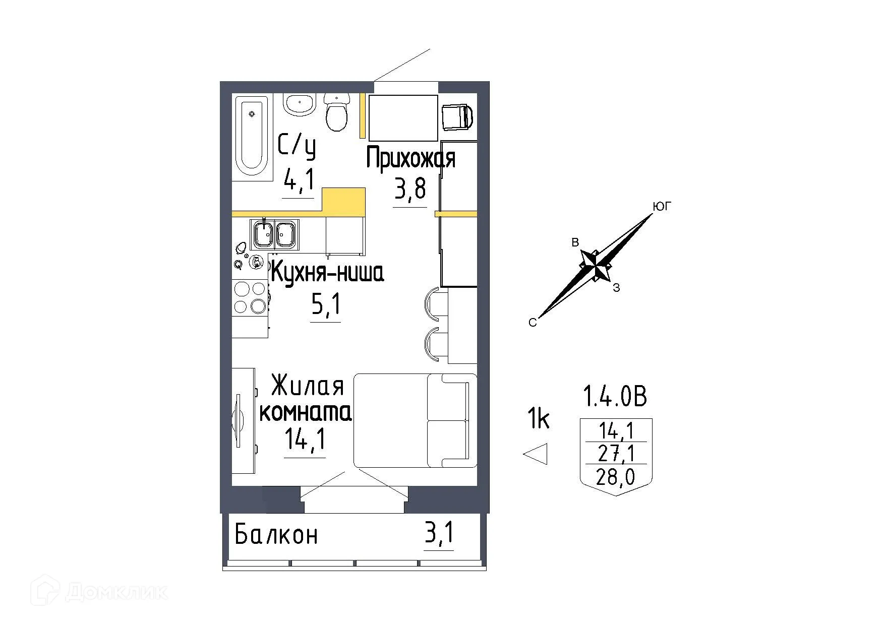 Фото квартиры в ЖК "Зелёная горка"