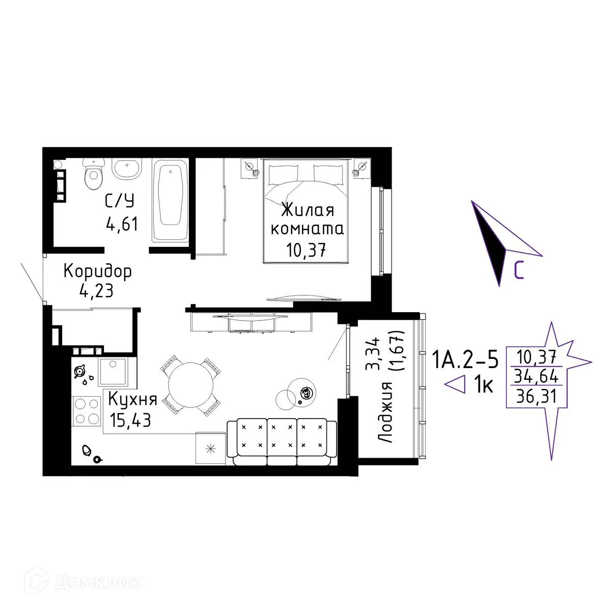 Фото квартиры в ЖК "Огни Исети"