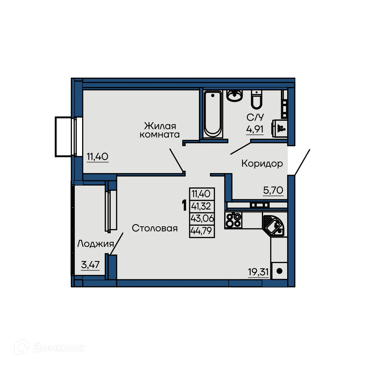 Фото квартиры в ЖК Дом на Библиотечной