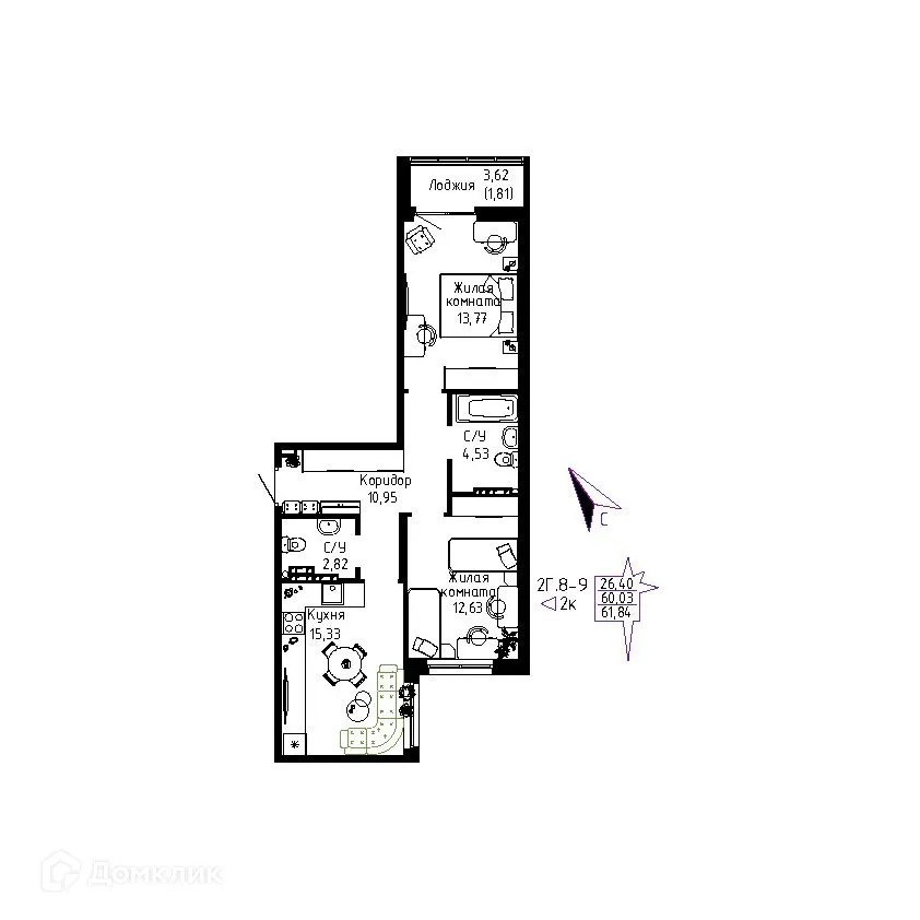 Фото квартиры в ЖК "Огни Исети"