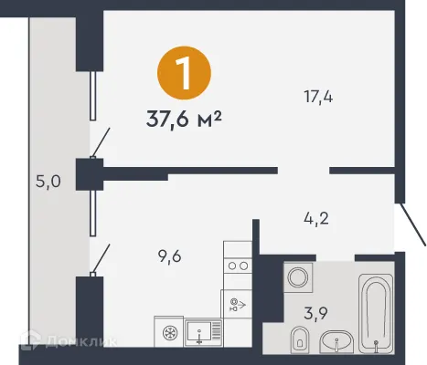 Фото квартиры в ЖК Жилой дом "7Я"