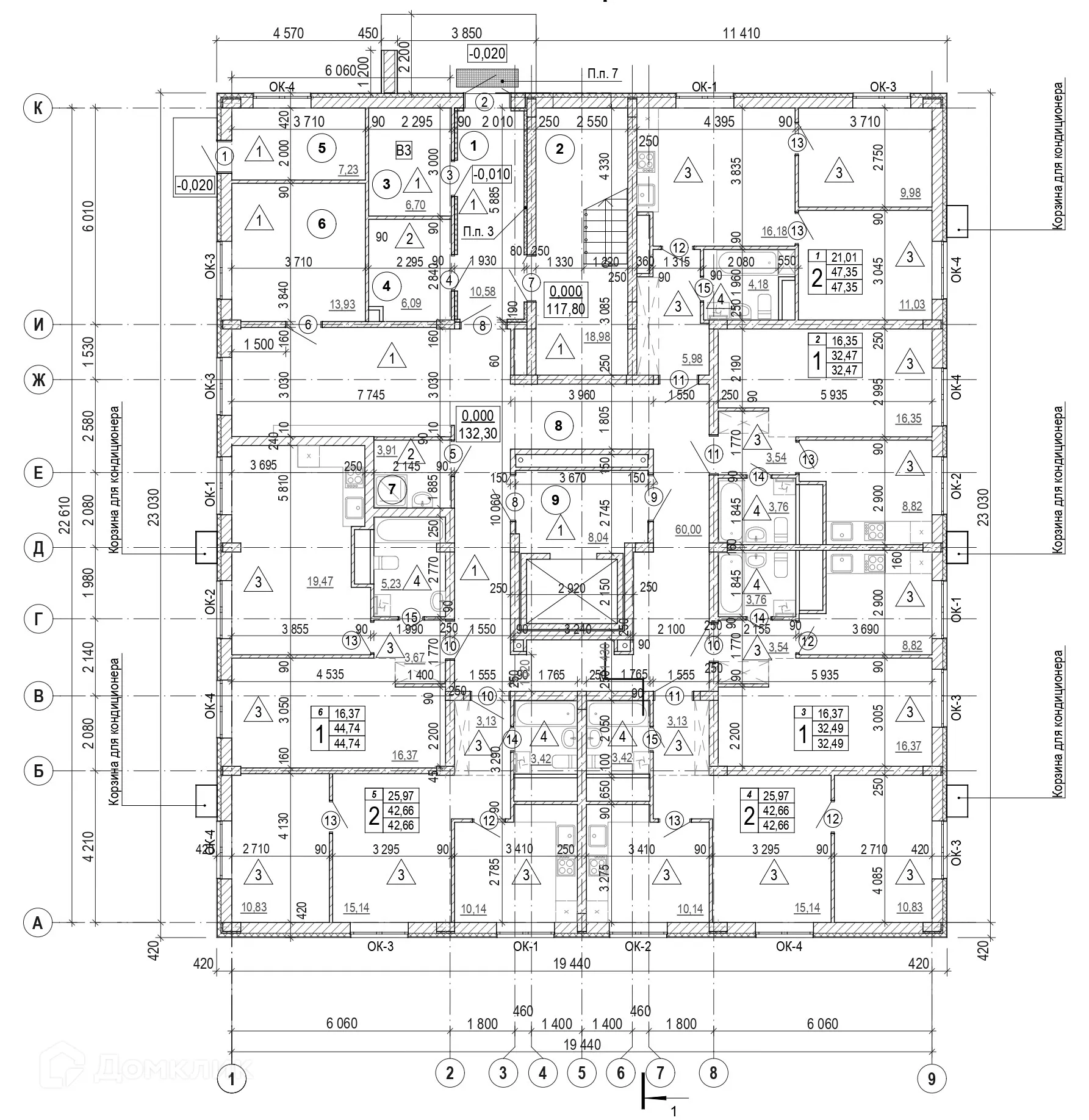 Планировка 2-комнатной квартиры 42.66 м² в ЖК Донецкий, г. Белгород — фото 2