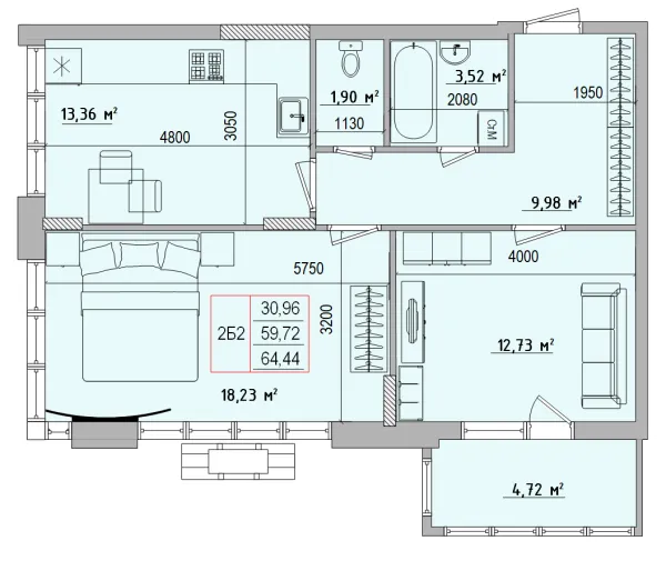 Квартира в ЖК Луч