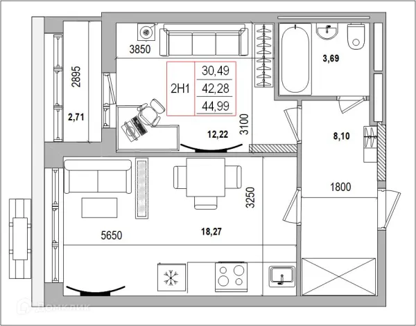 Квартира в ЖК Луч