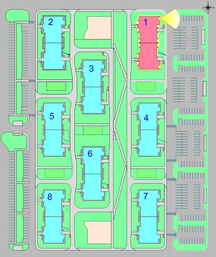 Планировка 3-комнатной квартиры 79 м² в Дубрава (40 га), г. Белгород — фото 3