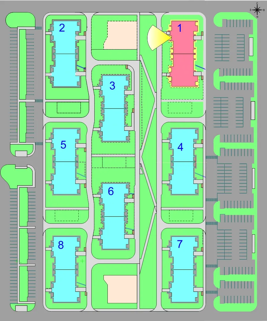 Планировка 1-комнатной квартиры 38.9 м² в Дубрава (40 га), г. Белгород — фото 3