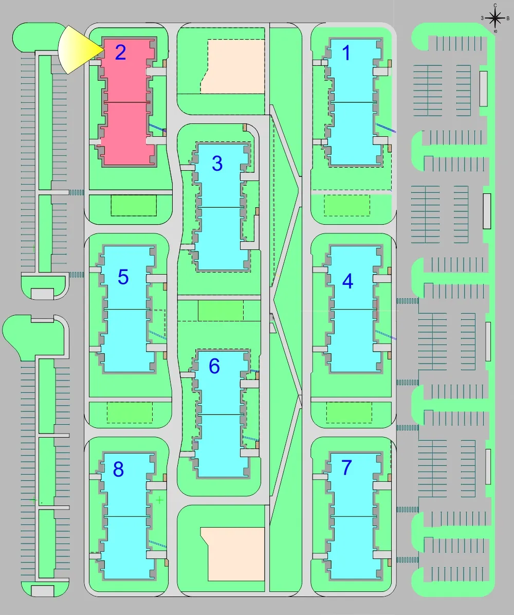 Планировка 2-комнатной квартиры 55.1 м² в Дубрава (40 га), г. Белгород — фото 3