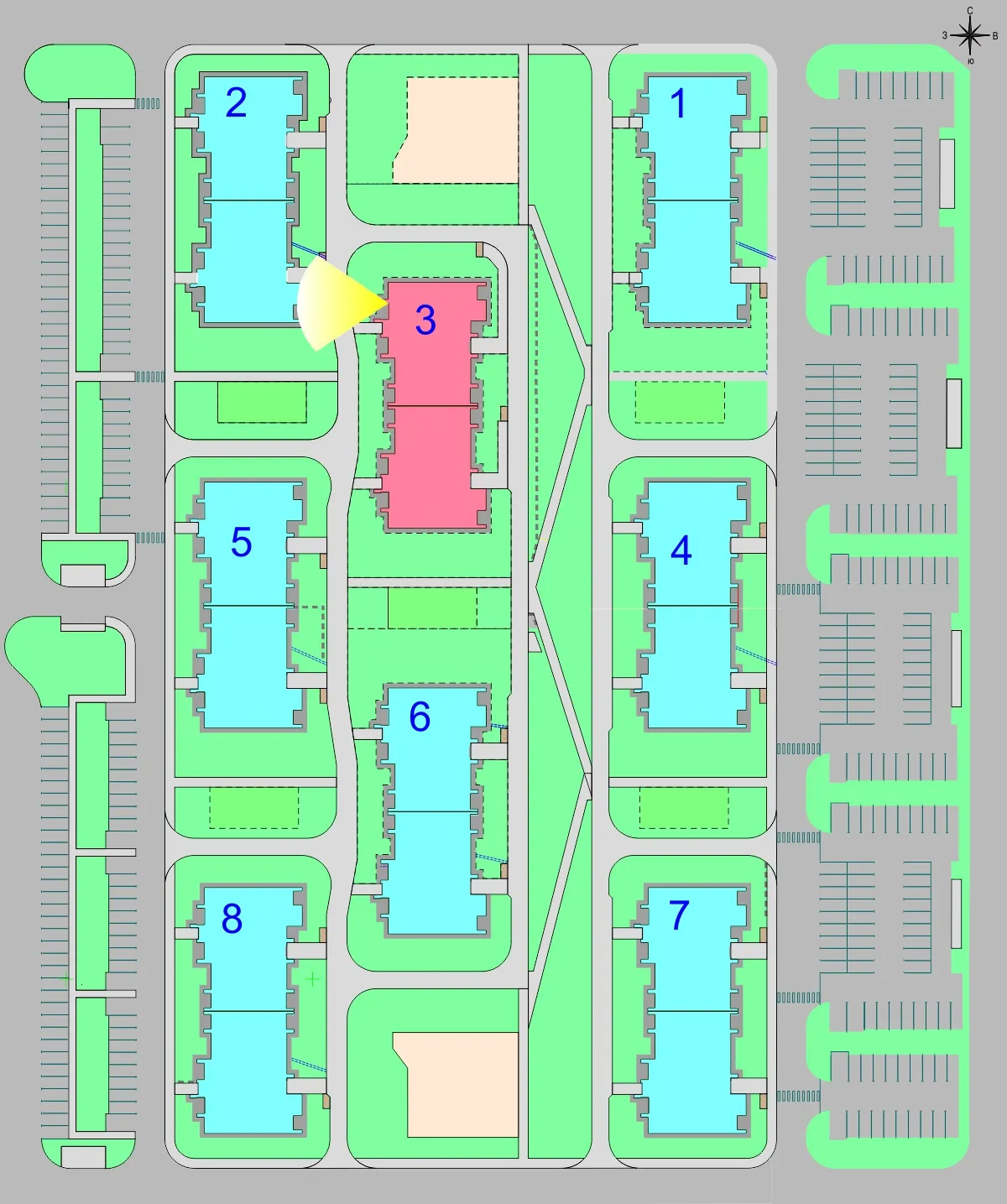 Планировка 2-комнатной квартиры 55.1 м² в Дубрава (40 га), г. Белгород — фото 3