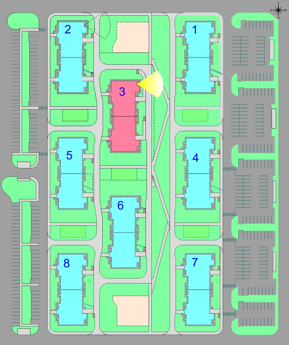 Планировка 3-комнатной квартиры 79 м² в Дубрава (40 га), г. Белгород — фото 3