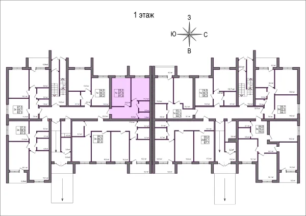 1 комн. в Дубрава (40 га)