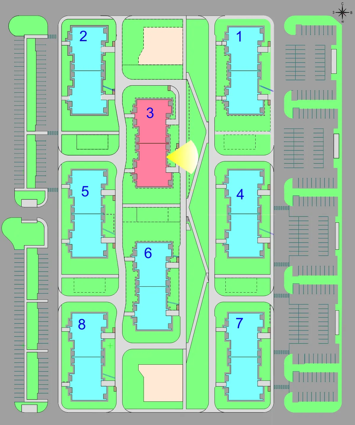 Планировка 3-комнатной квартиры 87.4 м² в Дубрава (40 га), г. Белгород — фото 3