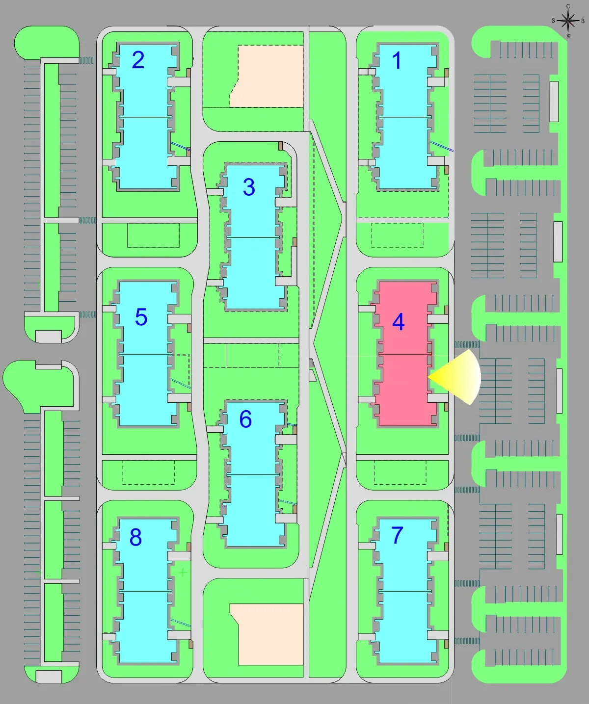 Планировка 3-комнатной квартиры 87.4 м² в Дубрава (40 га), г. Белгород — фото 3