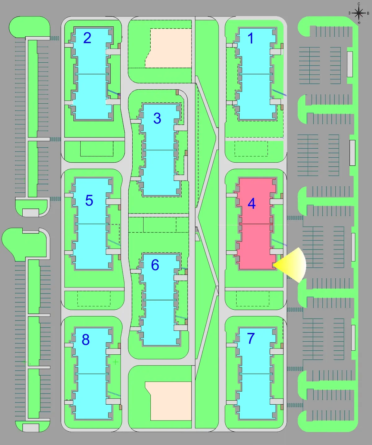 Планировка 2-комнатной квартиры 61.5 м² в Дубрава (40 га), г. Белгород — фото 3