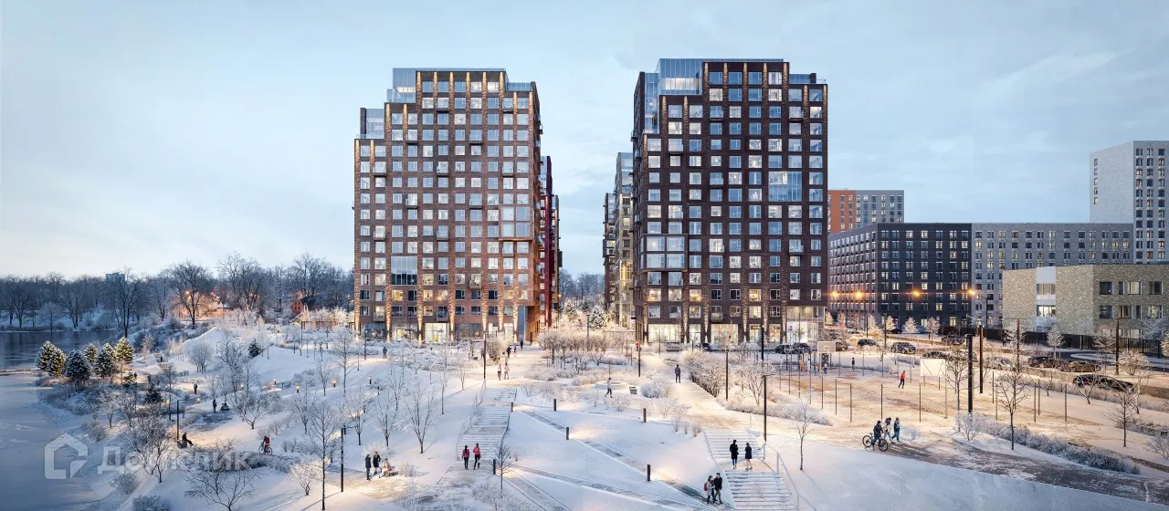 Планировка 3-комнатной квартиры 81.1 м² в ЖК «Бунинская набережная», г. Москва — фото 1