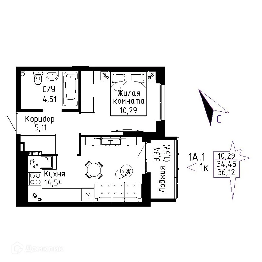 Фото квартиры в ЖК "Огни Исети"