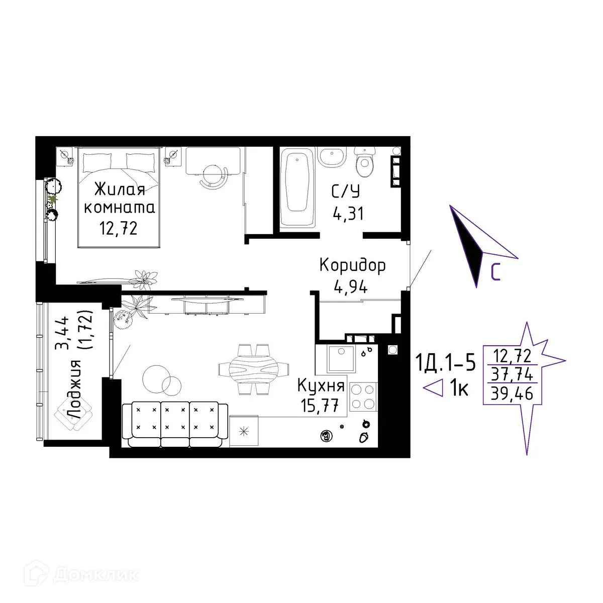 Фото квартиры в ЖК "Огни Исети"