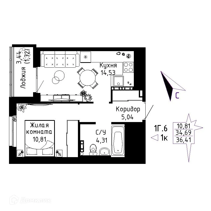 Фото квартиры в ЖК "Огни Исети"
