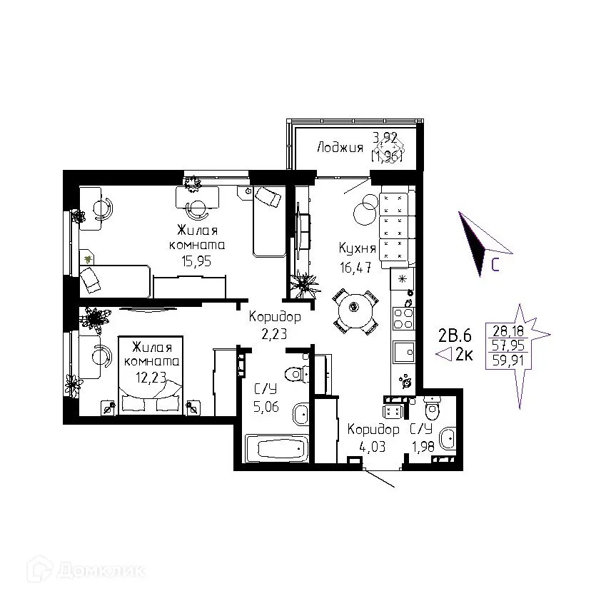 Фото квартиры в ЖК "Огни Исети"