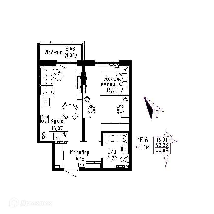 Фото квартиры в ЖК "Огни Исети"