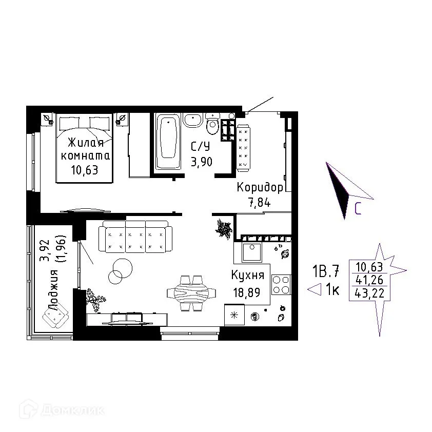 Фото квартиры в ЖК "Огни Исети"