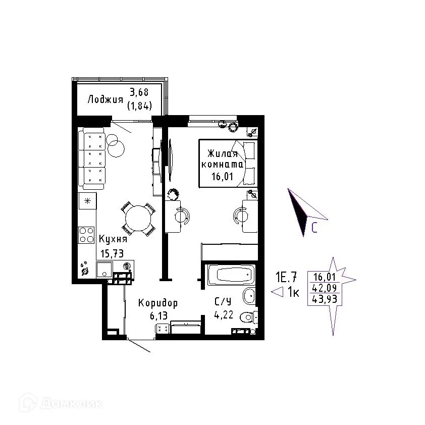 Фото квартиры в ЖК "Огни Исети"