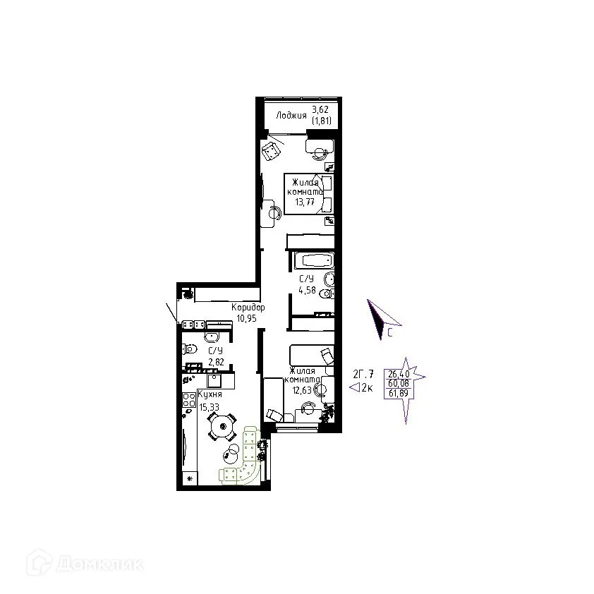 Фото квартиры в ЖК "Огни Исети"