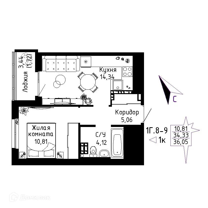 Фото квартиры в ЖК "Огни Исети"