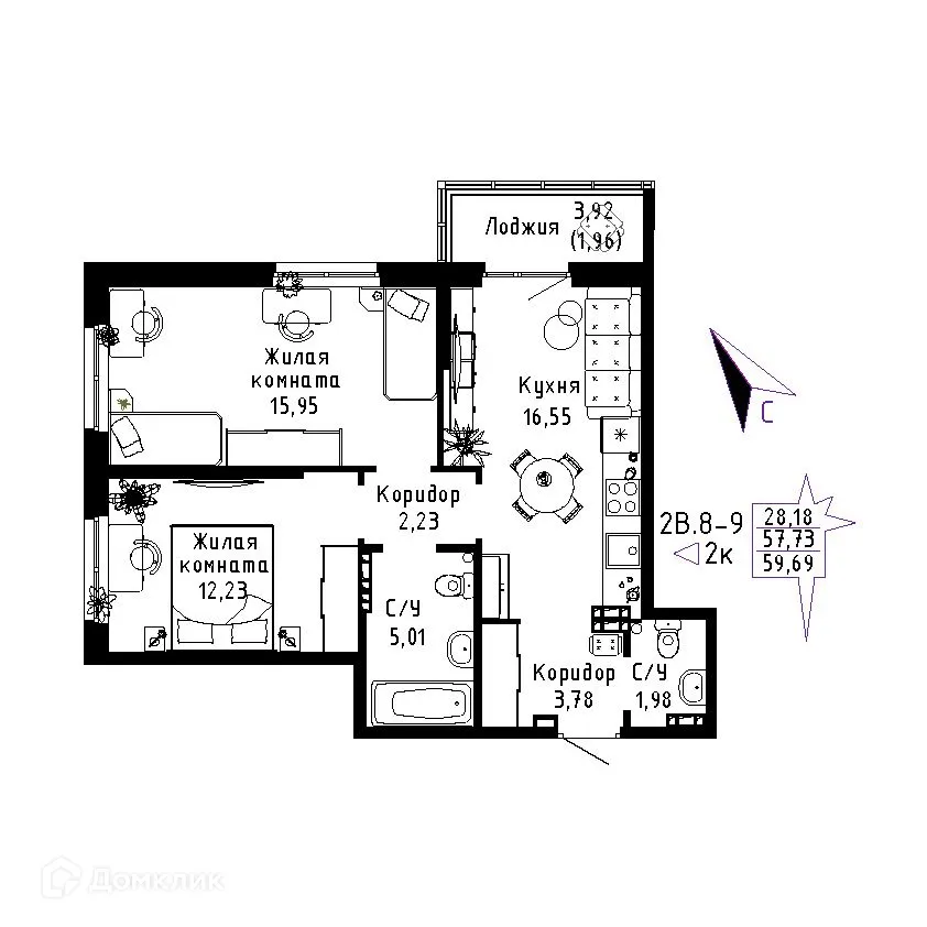 Фото квартиры в ЖК "Огни Исети"