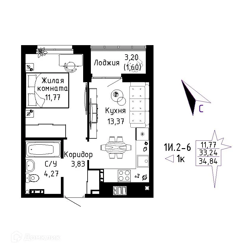 Фото квартиры в ЖК "Огни Исети"