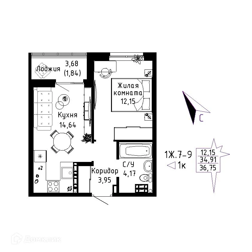 Фото квартиры в ЖК "Огни Исети"