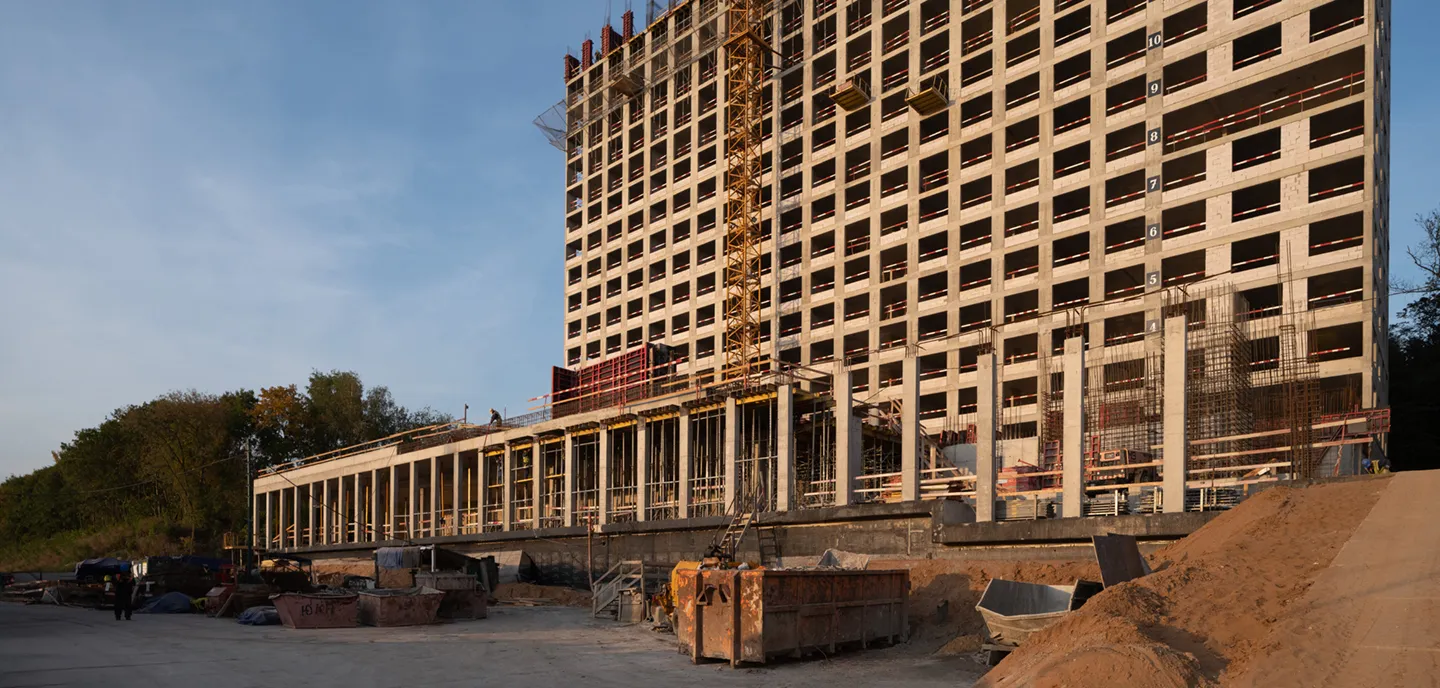 ЖК Мангазея на Речном ход строительства