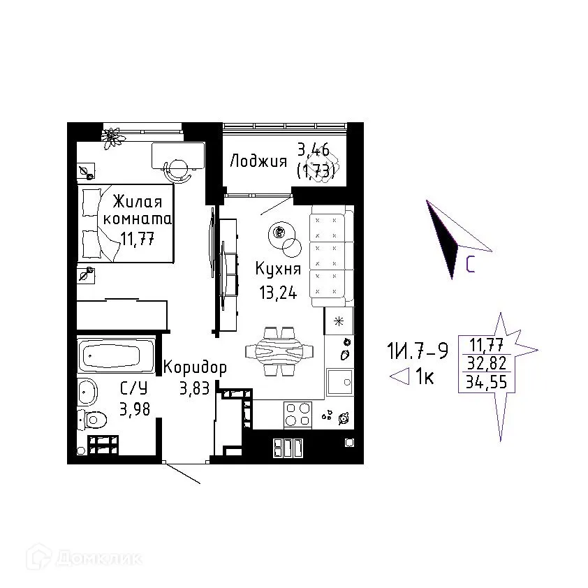 Фото квартиры в ЖК "Огни Исети"