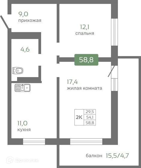 Фото квартиры в ЖК Кедр