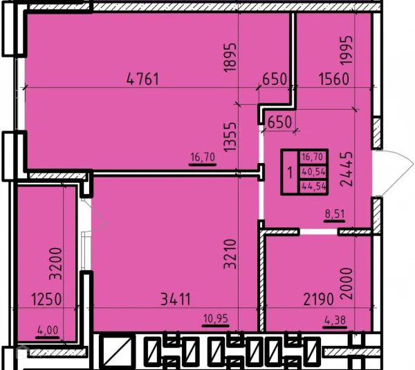 Планировка 1 комн. в ЖК Чеховский