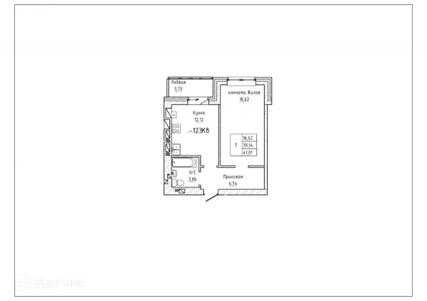 Планировка 1 комн. в ЖК Северная звезда