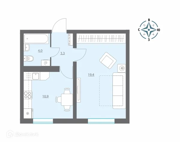 Фото квартиры в ЖК Жилой микрорайон "Новое Отрадное"