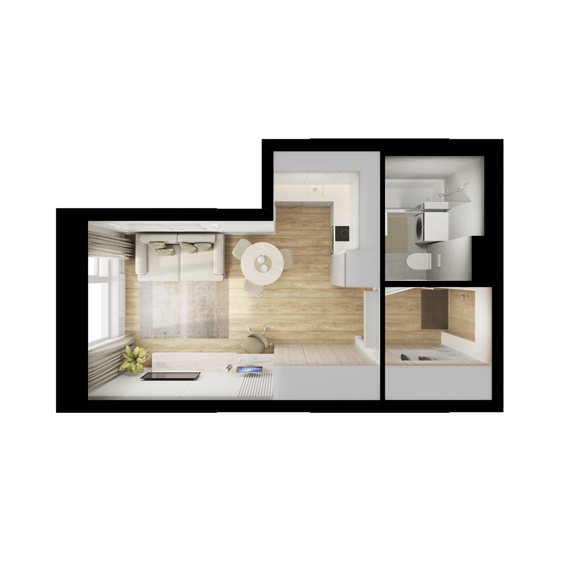 Планировка студии квартиры 25.2 м² в ЖК Плеханова 11, г. Москва — фото 2