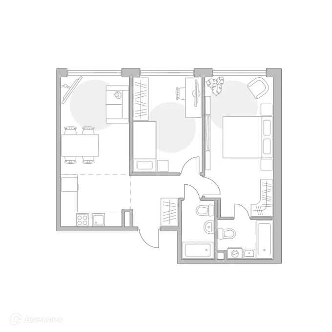 Планировка 2-комнатной квартиры 65.9 м² в ЖК MYPRIORITY (Майприорити) Мневники, г. Москва — фото 1