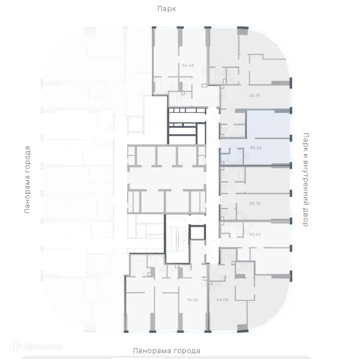 Планировка 1-комнатной квартиры 42.23 м² в Солос, г. Москва — фото 2