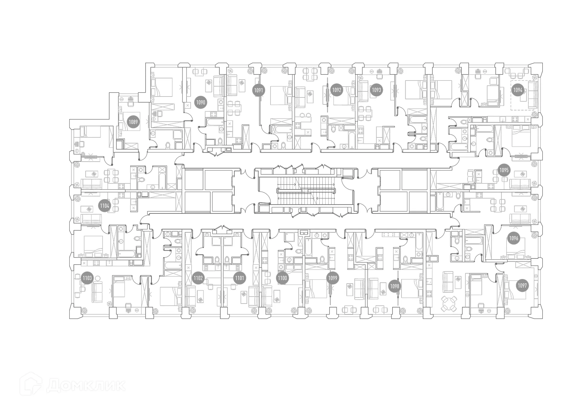 Планировка 2-комнатной квартиры 44 м² в ЖК "VERY (Вери)", г. Москва — фото 3