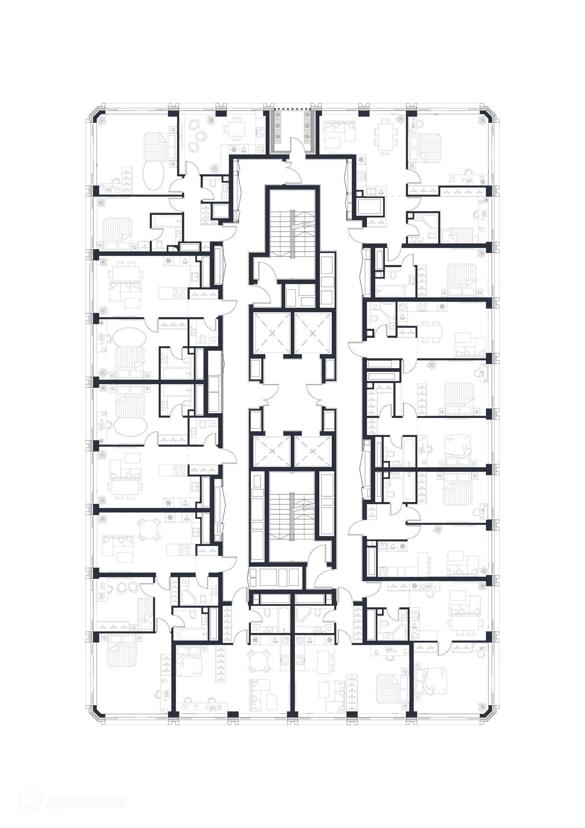 Планировка 1-комнатной квартиры 41.7 м² в ЖК «1-й Нагатинский», г. Москва — фото 3
