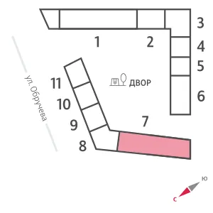 Планировка студии квартиры 24.8 м² в ЖК Обручева 30, г. Москва — фото 3