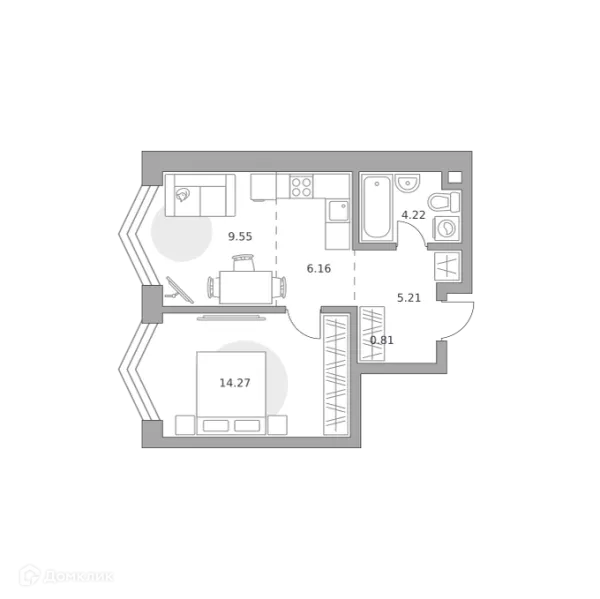 Планировка 1 комн. в ЖК MYPRIORITY (Майприорити) Мневники